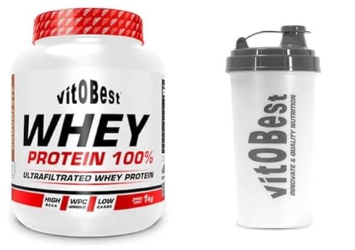 VITOBEST WHEY PROTEIN 100%, Sabor, Vainilla, 1 Kg + Batidor