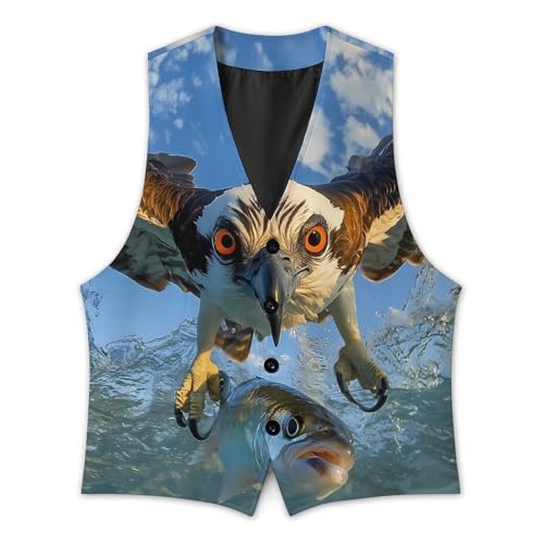 Catches Fish Men's Formal Suit Vest for Business Formal Or Casual Dress Waistcoat Wedding3