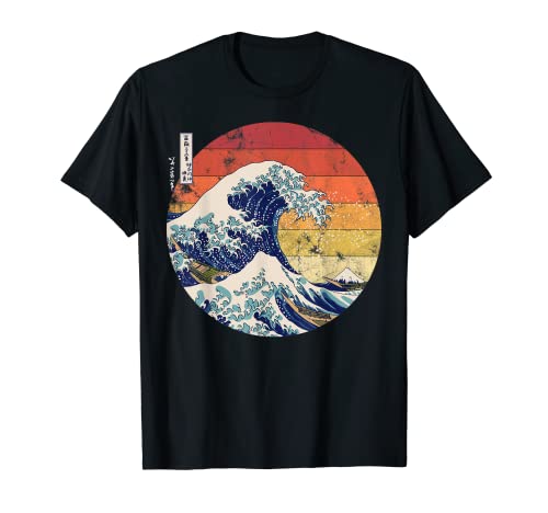 De la grande vague de Kanagawa Hokusai japonais Rétro T-Shirt