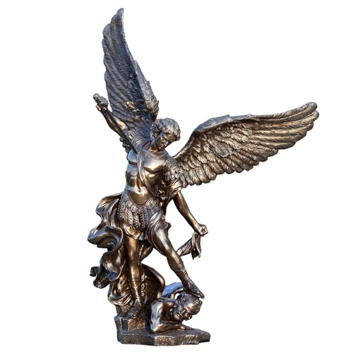 Escultura grande del Arcángel San Miguel de 43 pulgadas miniatura 1