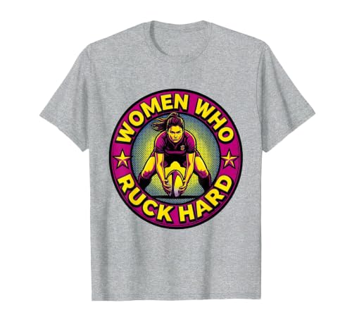 Women Who Ruck Hard Rugby Graphic Design T-Shirt, Men, Heather Grey, 3X-Large