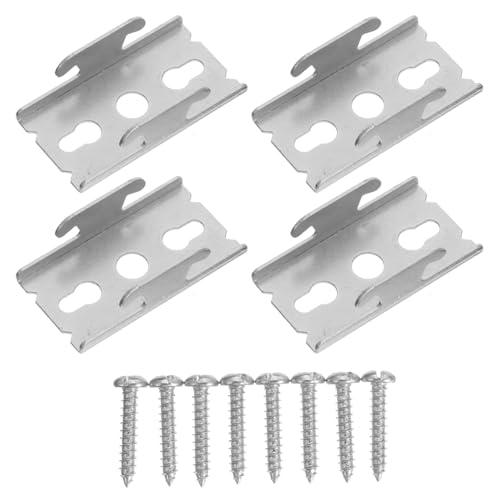 Amosfun Curtain Rod Brackets 4 Pack Low Profile Metal Rod Holders 1.61X0.82X0.39In Wall Mount Curtain Accessories for Window Treatment Home Decor