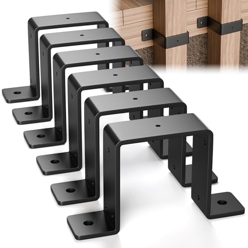 MooxHAI 6 Pack 4x4 Strap Post Ties, Heavy Duty Post Brackets for Wood by MooxHAI - Used condition - US$20.75