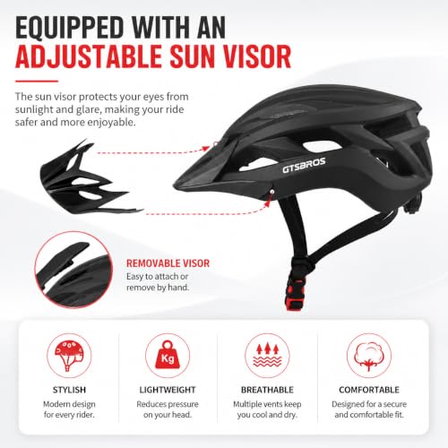 GTSBROS Bike Helmet with Visor
