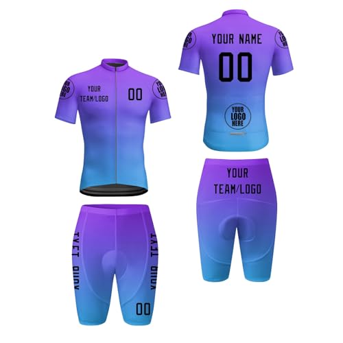 Personalizado Equipo Nombre Su Nombre Logo Bicicleta Ropa Hombres Traje Ciclismo Manga Corta Maillot Ciclismo Pantalones Cortos 2 Sets A15