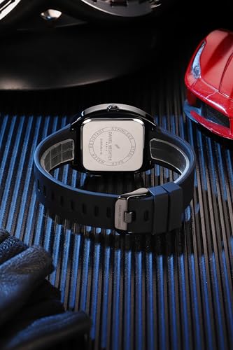 Image of Daniel Hechter Paris Bercy Collection Analog Quartz Watch for Men with Square Dial, Day-Date Display, Crystal Hour Markers and Silicone Strap - DHM1053