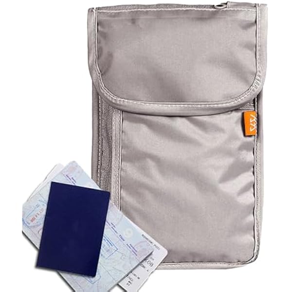 Générique Сумка для паспорта, шейная сумка для проездных документов - водонепроницаемая и противоугонная для паспорта, органайзера для телефона, билетов, ежедневного транспорта, походов