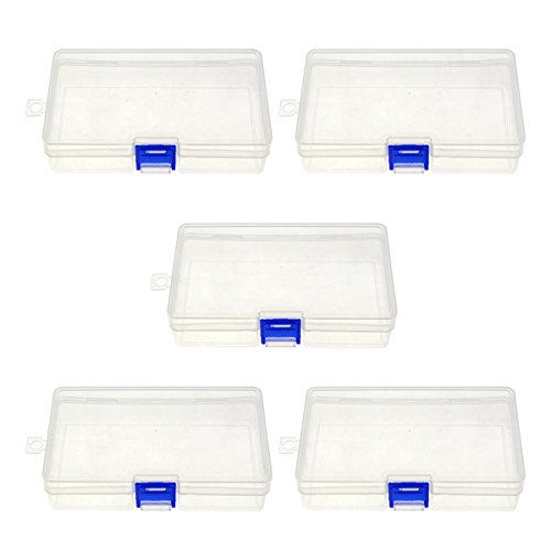 Saim Clear Single Compartment Plastic Jewelry Organizer Divider Storage Box Small Pack of