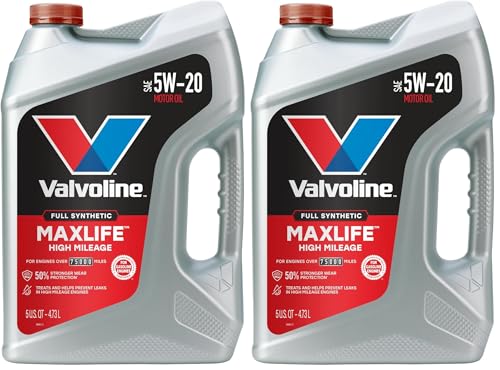 Image of Valvoline Full Synthetic High Mileage with MaxLife Technology SAE 5W-20 Motor Oil 5 QT (Pack of 2)