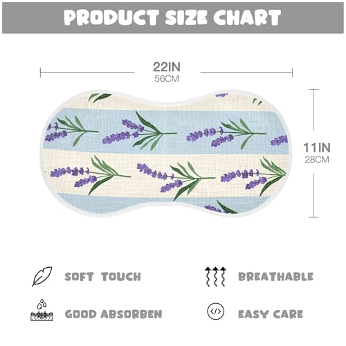 xigua Lavender Flowers Muslin Baby Burp Cloths Set of 1, Super Soft & Absorbent Burping Rags, Cotton Burp Clothes Shower Gift for Newborn, Baby Girls and Boys4