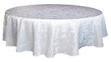 Tektrum Heavy Duty 70 inch Round Damask Jacquard Tablecloth Table Cover - Waterproof/Spill Proof/Sta