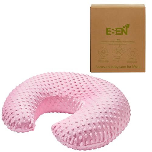 esen baby nursing pillow and body positioner for breast feeding and bottle feeding ultra soft baby breastfeeding pillows with removable nursing pillow cover for more support for mom and baby pink
