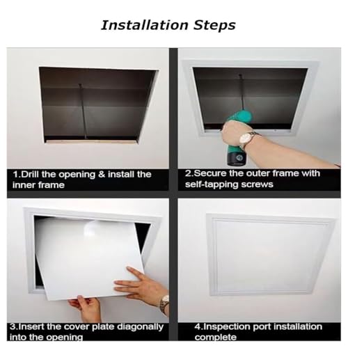 Trampilla para pared o techo acero inoxidable panel de inspección con cerradura llave 14x24in 6