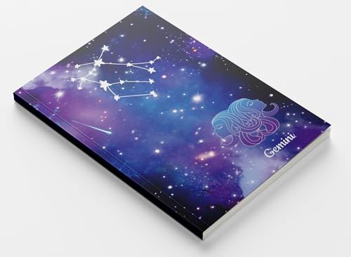 Image of AccuPrints A5 Premium Soft Bound Notebook Size 5.8 * 8.25 inches Diary for Girls and Women (144 Ruled Pages with planner, 80 GSM) (Gemini zodiac signs)