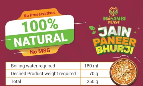 Image of MOSAMBI FEAST Ready-to-Eat Jain Paneer Bhurji | 100% Natural Zero Preservatives | Rich Creamy Authentic Indian Flavors | Healthy Vegetarian Meal