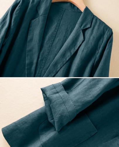 MINTLIMIT Womens Linen Blazer Jackets Long Sleeve Summer 2025 Lightweight Button Lapel Casual Blazers with Pockets3