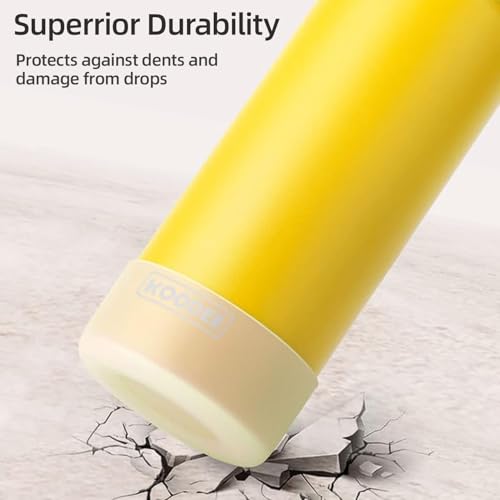 Image of koodee Water Bottle with Straw-22 oz Stainless Steel Vacuum Insulated Water Bottle for Girls Metal Sports Flask for Adult(Yellow)