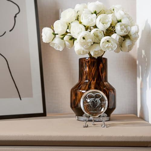 Jftosale 60Mm 3D Dolphin With Love Crystal Ball Paperweight Glass Decorative Balls With Stand Couple'S Gift thumb #4