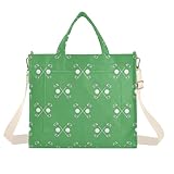 Emelivor Green Golf Ball Tote Bag for Women Large Corduroy Canvas Tote Bag with Pocket for Office Travel...