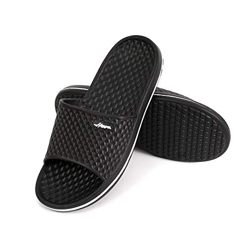 Image of FUNKYMONKEY Men's Shower Slides - Non Slip Quick Drying Sandals for Men - Lightweight Pool Beach Bathroom Slippers Indoor Outdoor