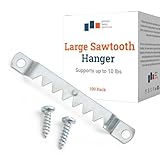 Sawtooth Hangers Large with Screws - 100 Pack - Canvas Hanger - Picture Frame Hanger