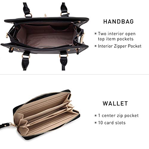 Dasein Women Handbags Purses Wallet Shoulder Bags Top Handle Satchel Purse Tote Work Bag Set 2Pcs #TOP3