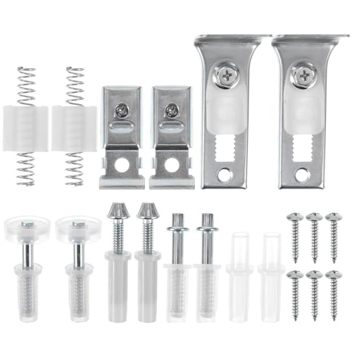 Kit de reparación para puertas plegables y correderas OUNONA, 1 juego, rodillos, guías y componentes de riel, acero inoxidable, color plata