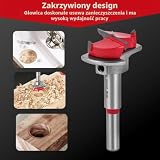 flintronic Wiertło drewniane, zestaw 5 (Ø15-35 mm) frezy do drewna z regulowanym pozycjonowaniem, piła z węglików spiekanych z ogranicznikiem głębokości (zakres głębokości 10-40 mm)