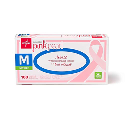 Medline FBA- 237300 Generation Pink Pearl Nitrile Exam Gloves, Pink, Medium, 100 Count