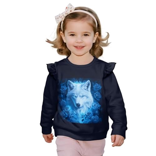 ZFRXIGN Ruffle Shirt for Girls Boys 1-8 Years Y2k Long Sleeve Top Kids Birthday Shirt Cute Fall Clothes