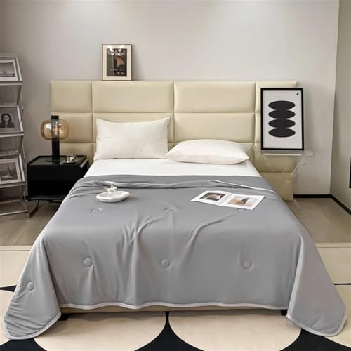 Manta refrescante para el verano de fibra fría gris en tamaño grande de 150x200cm 3