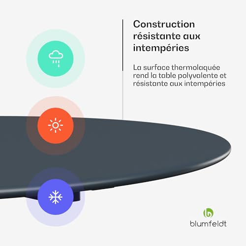 Table ronde pliante extérieur Blumfeldt en acier traité