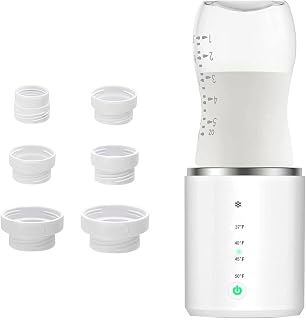 Flaschenwärmer Baby Unterwegs, Baby Flaschenwärmer Akku, Babyflaschenwärmer mit Temperatur, 6 Adapters, Aufladbar Über USb, Portable Bottle Warmer, Tragbarer Flaschenwärmer für Reisefreundlich