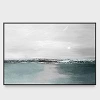 Framed Canvas Wall Art Abstract Seascape Canvas Prints Home Artwork Decoration for Living Room,Bedroom - 16x24 inches