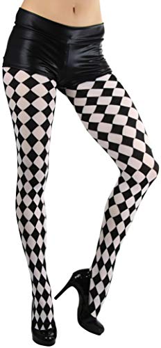 ToBeInStyle Women's Harlequin Designed Opaque Full Footed Pantyhose2