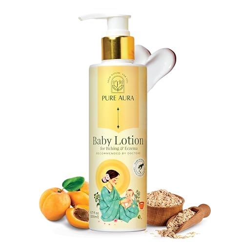 Image of Pure Aura Baby Lotion for Itching & Eczema Relief 200ml - Doctor Recommended Ayurvedic Baby Moisturizer for Newborns & Kids | Chemical-Free Daily Hydration Care
