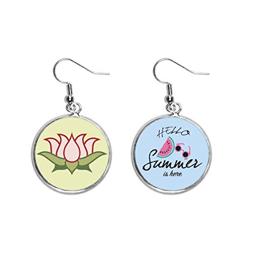 Pendientes de loto estilo budista chino con diseño de sandía