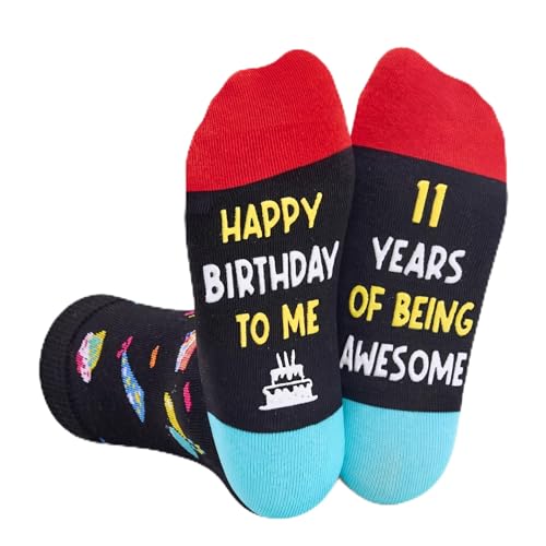 Zmart 11th Birthday Socks Gift Box - Celebration for 11 Year Old Boys & Girls, Birthday Party Favors, Christmas Stocking Stuffer Present