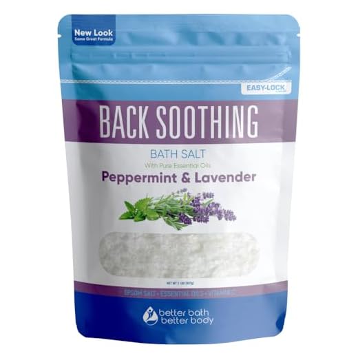 Back Soothing Bath Salt 32 Ounces Epsom Salt with Natural Bergamot, Lavender, Eucalyptus and Peppermint Essential Oils Plus Vitamin C in BPA Free Pouch with Easy Press-Lock Seal