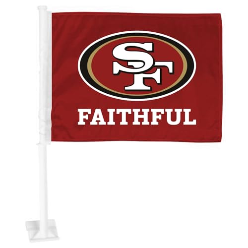 NFL- San Francisco 49ers Car Flag - Faithful Logo