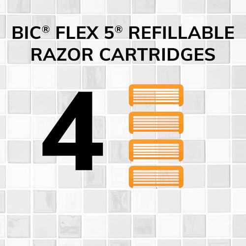 BIC Flex5 Hybrid 5 Blade Razor Refills, 4 Count - image 3