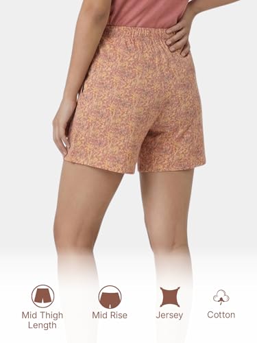 Image of Enamor Drawstring Mid Thigh Length Mid Rise Basic Shorts - Relaxed Fit, Super Soft Cotton - E062