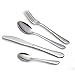 HornTide 16 pièces Couverts Couverts Sets Dîner Couteau Fourchette Cuillère 4-Piece Place Setting de service pour 4 personnes en acier inoxydable poli miroir