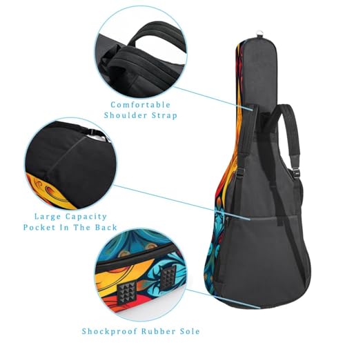 JRHEJTFZ Housse pour guitare acoustique de 1,9 cm d’épaisseur – Imperméable – Durable et élégant – Motif signe de la paix – Motif floral, Multicolore 5., 42.9×16.9×4.7 in, Motif imprimé tendance - Les Beatles, Paul McCartney, John Lennon, RIngo Starr, George Harrison JRHEJTFZ Housse pour guitare acoustique de 1,9 cm d'épaisseur - Imperméable - Durable et élégant - Motif signe de la paix - Motif floral, Multicolore 5., 42.9x16.9x4.7 in, Motif imprimé tendance – Image 4