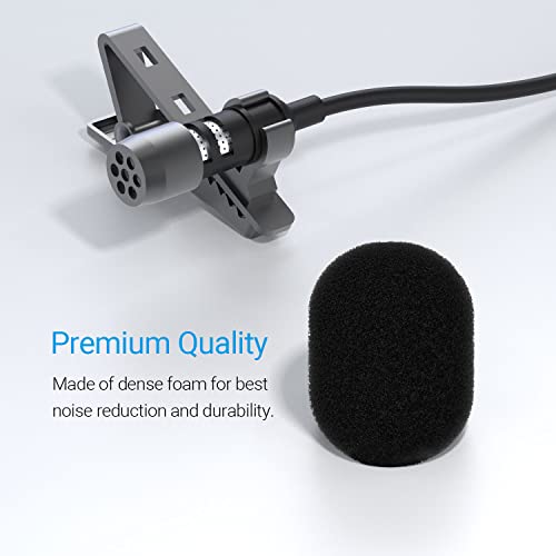 Cubilux Furry Windscreen & Foam Cover Set For Lavalier Lapel Microphone, Wind Muff & Dead Cat Set For Mini Clip-On Lav Mic, 5-Pack Of Each #TOP3