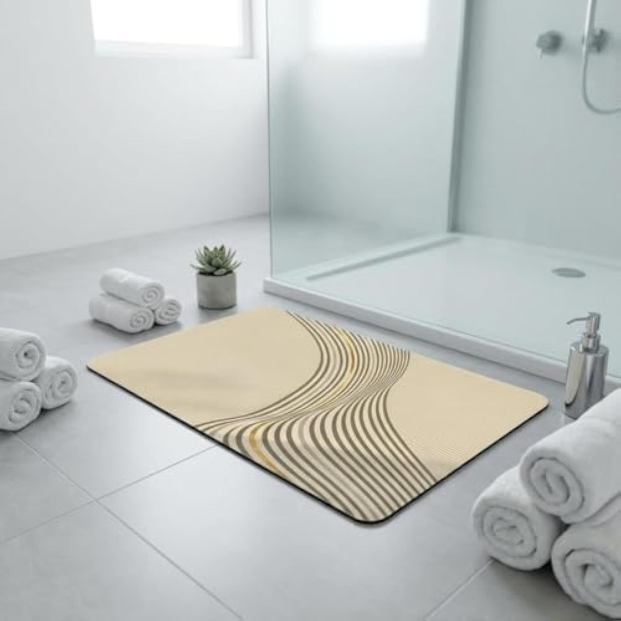 Diatomite Bath Mat with Rounded Corners