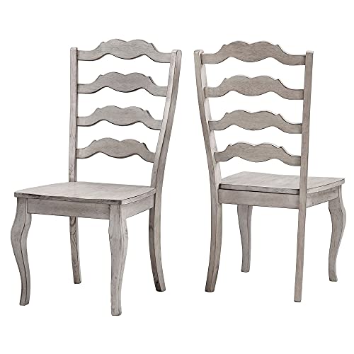Inspire Q Eleanor French Ladder Back Wood Dining Chair (Set Of 2) By Classic Antique White Antique #TOP15