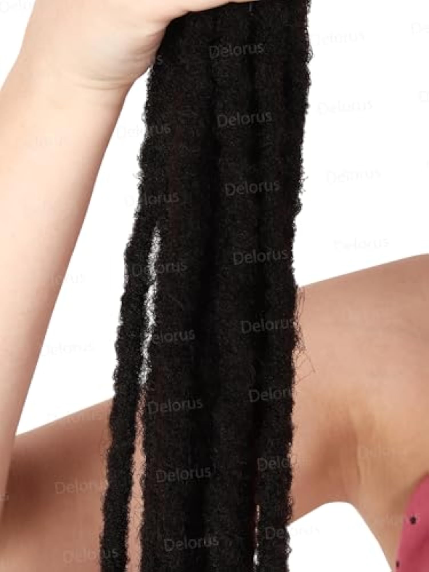 Double-Ended Synthetic Crochet Dreadlocks, 22-Inch, Black