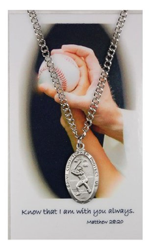 Boys St. Christopher Baseball Medal with Prayer Card