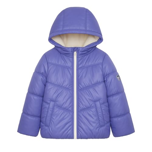 Girls' Fleece-Lined Hooded Puffer Jacket